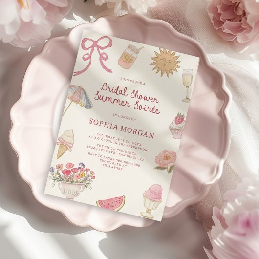 Preppy Pastel Vrijgezellenfeest Summer Soiree Kaart