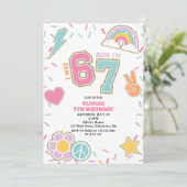 Preppy Patch 67 7de verjaardag Kaart (Staand voorkant)
