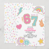 Preppy Patch 67  7TH Birthday Kaart (Voorkant / Achterkant)