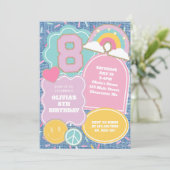 Preppy Patch denim 8th Birthday Kaart (Staand voorkant)