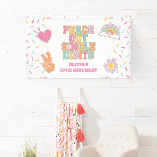 Preppy Patch Hello Double Digits 10th Birthday Spandoek (Insitu)