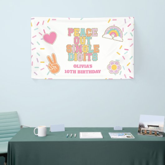 Preppy Patch Hello Double Digits 10th Birthday Spandoek (Beurs)
