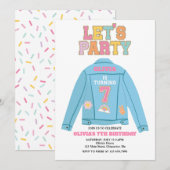 Preppy Patch jean jas 7E verjaardag Kaart (Voorkant / Achterkant)