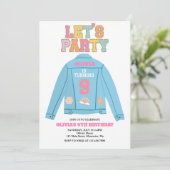 Preppy Patch jean jas 9E Verjaardag Kaart (Staand voorkant)