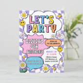 Preppy Patch Letter Uitnodiging, Meisje Verjaardag Kaart (Staand voorkant)