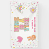Preppy Patch Nine is een sfeer 9e Verjaardag Spandoek (Verticaal)