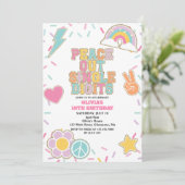 Preppy Patch Peace Out Single Digits 10e verjaarda Kaart (Staand voorkant)