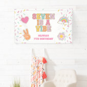 Preppy Patch Seven is a vibe 7e Verjaardag Spandoek (Insitu)