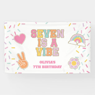 Preppy Patch Seven is een vibe 7e Verjaardag Spandoek