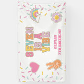 Preppy Patch Seven is een vibe 7e Verjaardag Spandoek (Verticaal)