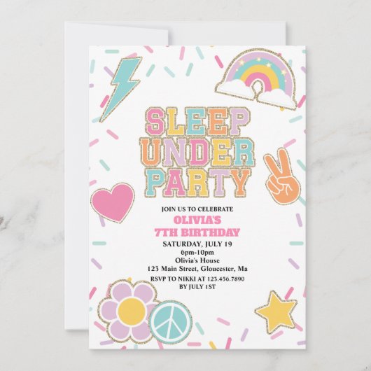 Preppy Patch Slaap onder Verjaardag Kaart (Voorkant)