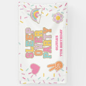 Preppy Patch Slaapfeest Verjaardag Spandoek (Verticaal)