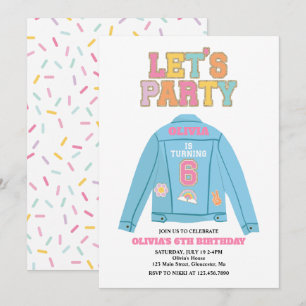 Preppy Patch spijkerjack 6de verjaardag Kaart