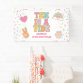 Preppy Patch Ten is een vibe 10e verjaardag Spandoek (Insitu)