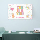Preppy Patch Ten is een vibe 10e verjaardag Spandoek (Beurs)