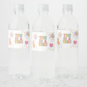 Preppy Patch Ten is een Vibe 10e verjaardag Waterfles Etiket