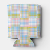 Preppy Patchwork Kijk uit Madras Pastel Blikjeskoeler (Achterkant)