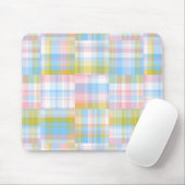 Preppy Patchwork Kijk uit Madras Pastel Muismat (Met muis)