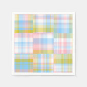 Preppy Patchwork Kijk uit Madras Pastel Servet (Voorkant)