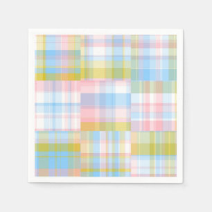 Preppy Patchwork Kijk uit Madras Pastel Servet