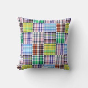 Preppy Patchwork Madras Schotland Patroon Kussen