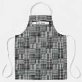 Preppy Patchwork Madras Zwart Grijs Wit Schort (Voorkant)