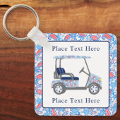 Preppy Patriotic Crabs Golf Cart Sleutelhanger (Voorkant)