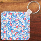 Preppy Patriotic Crabs Golf Cart Sleutelhanger (Achterkant)