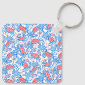 Preppy Patriotic Crabs Golf Cart Sleutelhanger (Achterkant)