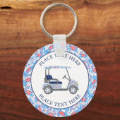 Preppy Patriotic Crabs Golf Cart Sleutelhanger (Voorkant)
