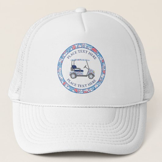Preppy Patriotic Crabs Golf Cart Trucker Pet (Voorkant)