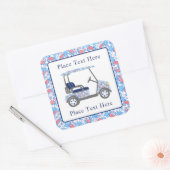 Preppy Patriotic Crabs Golf Cart Vierkante Sticker (Envelop)