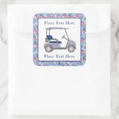 Preppy Patriotic Crabs Golf Cart Vierkante Sticker (Tas)