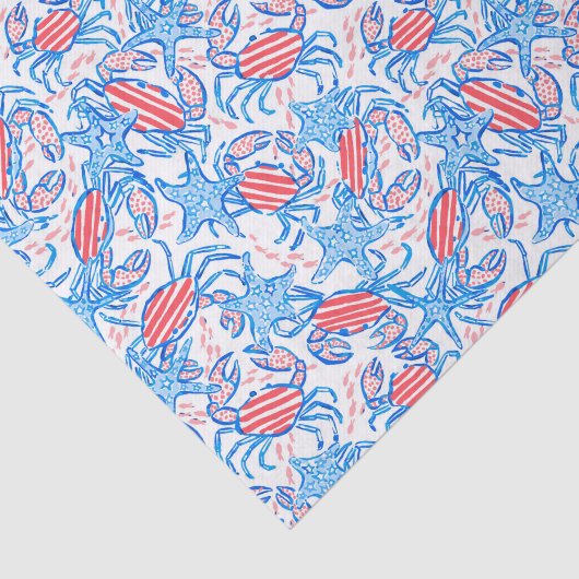 Preppy Patriotic Crabs Tissuepapier (Detail)