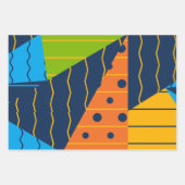 Preppy patroon dubbel geluk geometrisch oranje inpakpapier vel (Voorkant 3)