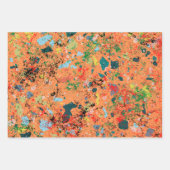 Preppy patroon dubbel geluk geometrisch oranje inpakpapier vel (Voorkant)