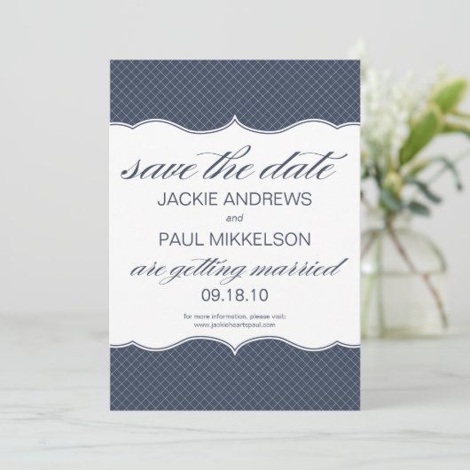 Preppy Pattern Save the Date Card (Staand voorkant)