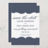 Preppy Pattern Save the Date Card (Voorkant / Achterkant)