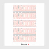 Preppy Peach-naam Sticker (Vel)