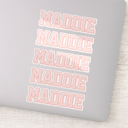 Preppy Peach-naam Sticker (Detail)