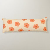 Preppy Peach Oranje Hippie Flower Lichaamskussen (Achterkant)