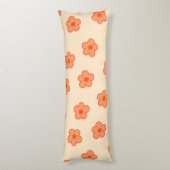 Preppy Peach Oranje Hippie Flower Lichaamskussen (Achterkant (Verticaal))