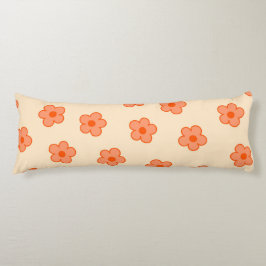 Preppy Peach Oranje Hippie Flower Lichaamskussen