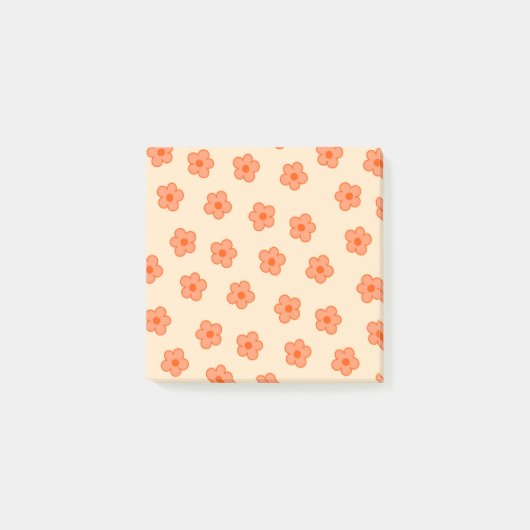 Preppy Peach Oranje Hippie Flower Post-it® Notes (Voorkant)