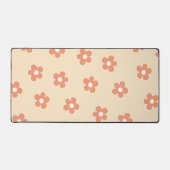 Preppy Peach White Hippie Flower Pattern Bureaumat (Voorkant)
