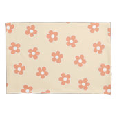 Preppy Peach White Hippie Flower Pattern Kussensloop (Voorkant)