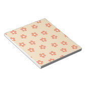 Preppy Peach White Hippie Flower Pattern Notitieblok (Schuin)