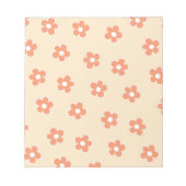 Preppy Peach White Hippie Flower Pattern Notitieblok (Voorkant)