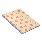 Preppy Peach White Hippie Flower Pattern Notitieboek (Rechterzijde)
