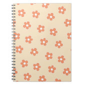 Preppy Peach White Hippie Flower Pattern Notitieboek (Voorkant)